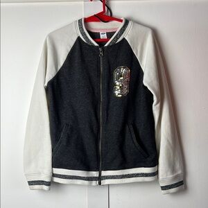 OLD NAVY Kids Black and White Number Nine 9 Varsity Style Jacket